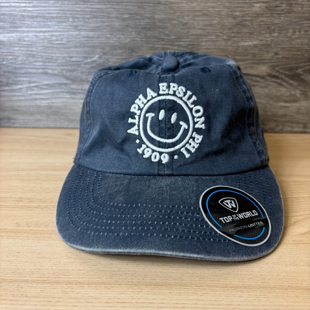 Alpha Epsilon Phi Hat Cap Strap Back Womens Blue Sorority Adjustable